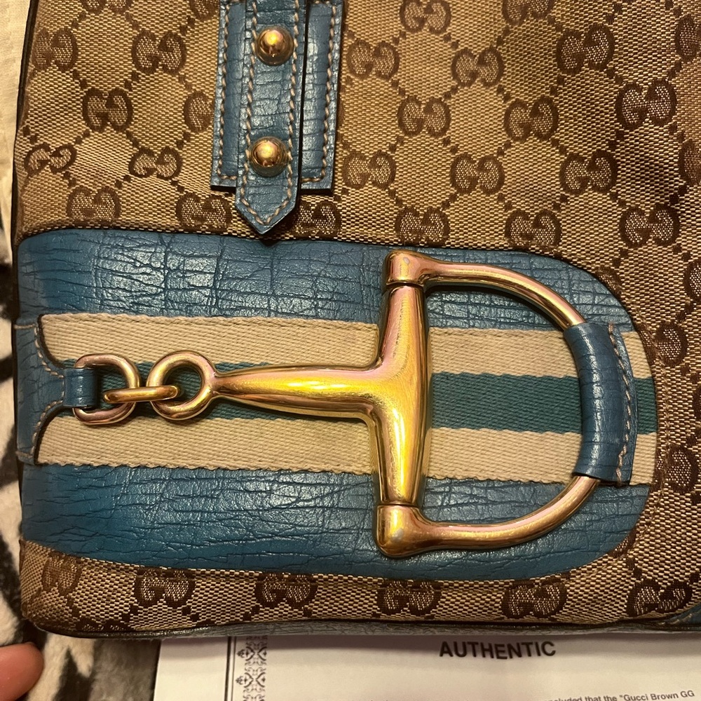Gucci Vintage GG Hasler Web Horsebit Bag COA* Tote - Picture 5 of 17
